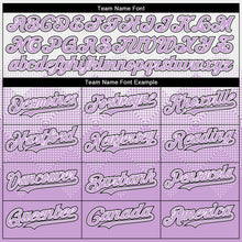 Charger l'image dans la galerie, Custom White Light Purple-Black Gradient Square Shape 3D Pattern Design Bomber Full-Snap Varsity Letterman Hoodie Jacket