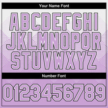 Charger l'image dans la galerie, Custom White Light Purple-Black Gradient Square Shape 3D Pattern Design Bomber Full-Snap Varsity Letterman Hoodie Jacket