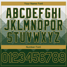 Charger l'image dans la galerie, Custom White Green-Old Gold Gradient Square Shape 3D Pattern Design Bomber Full-Snap Varsity Letterman Hoodie Jacket