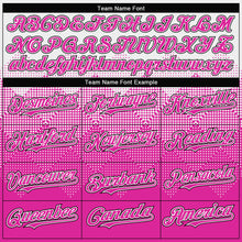 Charger l'image dans la galerie, Custom White Deep Pink-Black Gradient Square Shape 3D Pattern Design Bomber Full-Snap Varsity Letterman Hoodie Jacket