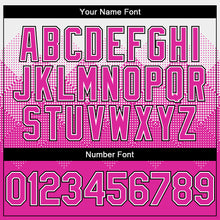 Charger l'image dans la galerie, Custom White Deep Pink-Black Gradient Square Shape 3D Pattern Design Bomber Full-Snap Varsity Letterman Hoodie Jacket