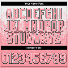 Laden Sie das Bild in den Galerie-Viewer, Custom White Medium Pink-Black Gradient Square Shape 3D Pattern Design Bomber Full-Snap Varsity Letterman Hoodie Jacket