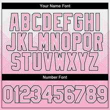 Charger l'image dans la galerie, Custom White Light Pink-Black Gradient Square Shape 3D Pattern Design Bomber Full-Snap Varsity Letterman Hoodie Jacket