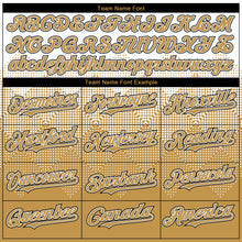Charger l'image dans la galerie, Custom White Old Gold-Black Gradient Square Shape 3D Pattern Design Bomber Full-Snap Varsity Letterman Hoodie Jacket