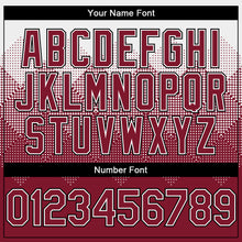 Charger l'image dans la galerie, Custom White Crimson-Black Gradient Square Shape 3D Pattern Design Bomber Full-Snap Varsity Letterman Hoodie Jacket