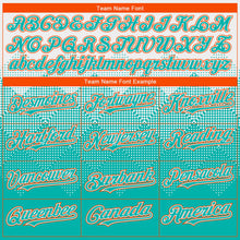 Charger l'image dans la galerie, Custom White Aqua-Orange Gradient Square Shape 3D Pattern Design Bomber Full-Snap Varsity Letterman Hoodie Jacket