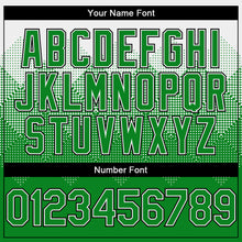 Charger l'image dans la galerie, Custom White Grass Green-Black Gradient Square Shape 3D Pattern Design Bomber Full-Snap Varsity Letterman Hoodie Jacket