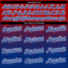 Charger l'image dans la galerie, Custom Red Royal-White Gradient Square Shape 3D Pattern Design Bomber Full-Snap Varsity Letterman Hoodie Jacket