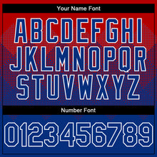 Charger l'image dans la galerie, Custom Red Royal-White Gradient Square Shape 3D Pattern Design Bomber Full-Snap Varsity Letterman Hoodie Jacket