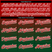 Charger l'image dans la galerie, Custom Red Green-White Gradient Square Shape 3D Pattern Design Bomber Full-Snap Varsity Letterman Hoodie Jacket