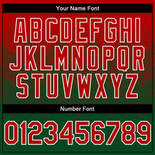 Charger l'image dans la galerie, Custom Red Green-White Gradient Square Shape 3D Pattern Design Bomber Full-Snap Varsity Letterman Hoodie Jacket