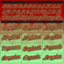 Charger l'image dans la galerie, Custom Red Pea Green-Black Gradient Square Shape 3D Pattern Design Bomber Full-Snap Varsity Letterman Hoodie Jacket