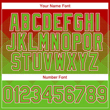 Charger l'image dans la galerie, Custom Red Aurora Green-White Gradient Square Shape 3D Pattern Design Bomber Full-Snap Varsity Letterman Hoodie Jacket