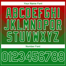 Charger l'image dans la galerie, Custom Red Grass Green-White Gradient Square Shape 3D Pattern Design Bomber Full-Snap Varsity Letterman Hoodie Jacket