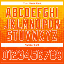 Charger l'image dans la galerie, Custom Gold Orange-White Gradient Square Shape 3D Pattern Design Bomber Full-Snap Varsity Letterman Hoodie Jacket