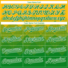 Charger l'image dans la galerie, Custom Gold Grass Green-White Gradient Square Shape 3D Pattern Design Bomber Full-Snap Varsity Letterman Hoodie Jacket