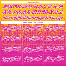 Charger l'image dans la galerie, Custom Gold Deep Pink-White Gradient Square Shape 3D Pattern Design Bomber Full-Snap Varsity Letterman Hoodie Jacket