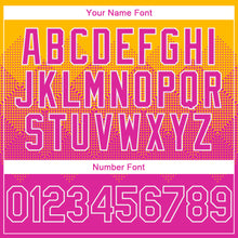 Charger l'image dans la galerie, Custom Gold Deep Pink-White Gradient Square Shape 3D Pattern Design Bomber Full-Snap Varsity Letterman Hoodie Jacket