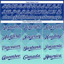 Charger l'image dans la galerie, Custom Royal Ice Blue-White Gradient Square Shape 3D Pattern Design Bomber Full-Snap Varsity Letterman Hoodie Jacket