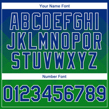 Charger l'image dans la galerie, Custom Royal Grass Green-White Gradient Square Shape 3D Pattern Design Bomber Full-Snap Varsity Letterman Hoodie Jacket