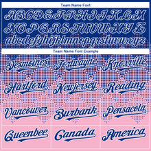 Charger l'image dans la galerie, Custom Royal Light Pink-White Gradient Square Shape 3D Pattern Design Bomber Full-Snap Varsity Letterman Hoodie Jacket