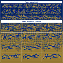 Charger l'image dans la galerie, Custom Royal Old Gold-White Gradient Square Shape 3D Pattern Design Bomber Full-Snap Varsity Letterman Hoodie Jacket