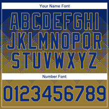 Charger l'image dans la galerie, Custom Royal Old Gold-White Gradient Square Shape 3D Pattern Design Bomber Full-Snap Varsity Letterman Hoodie Jacket