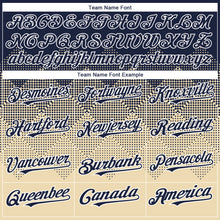 Charger l'image dans la galerie, Custom Navy Cream-White Gradient Square Shape 3D Pattern Design Bomber Full-Snap Varsity Letterman Hoodie Jacket