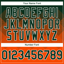 Charger l'image dans la galerie, Custom Green Orange-White Gradient Square Shape 3D Pattern Design Bomber Full-Snap Varsity Letterman Hoodie Jacket