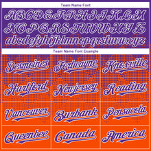 Charger l'image dans la galerie, Custom Purple Orange-White Gradient Square Shape 3D Pattern Design Bomber Full-Snap Varsity Letterman Hoodie Jacket