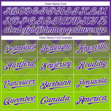 Charger l'image dans la galerie, Custom Purple Neon Green-White Gradient Square Shape 3D Pattern Design Bomber Full-Snap Varsity Letterman Hoodie Jacket