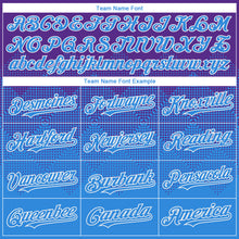 Charger l'image dans la galerie, Custom Purple Powder Blue-White Gradient Square Shape 3D Pattern Design Bomber Full-Snap Varsity Letterman Hoodie Jacket