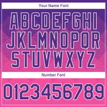 Charger l'image dans la galerie, Custom Purple Pink-White Gradient Square Shape 3D Pattern Design Bomber Full-Snap Varsity Letterman Hoodie Jacket