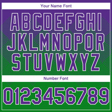 Charger l'image dans la galerie, Custom Purple Grass Green-White Gradient Square Shape 3D Pattern Design Bomber Full-Snap Varsity Letterman Hoodie Jacket