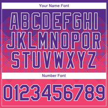 Charger l'image dans la galerie, Custom Purple Neon Pink-White Gradient Square Shape 3D Pattern Design Bomber Full-Snap Varsity Letterman Hoodie Jacket