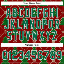 Загрузить изображение в средство просмотра галереи, Custom Red Kelly Green-White Christmas 3D Bomber Full-Snap Varsity Letterman Jacket