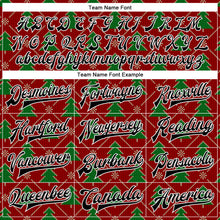 Laden Sie das Bild in den Galerie-Viewer, Custom Red Black-Kelly Green Christmas 3D Bomber Full-Snap Varsity Letterman Jacket