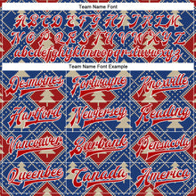 Laden Sie das Bild in den Galerie-Viewer, Custom Royal Red-White Christmas 3D Bomber Full-Snap Varsity Letterman Jacket