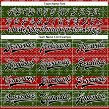 Laden Sie das Bild in den Galerie-Viewer, Custom Red Black-Green Christmas 3D Bomber Full-Snap Varsity Letterman Jacket