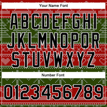Laden Sie das Bild in den Galerie-Viewer, Custom Red Black-Green Christmas 3D Bomber Full-Snap Varsity Letterman Jacket