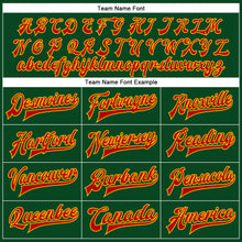 Laden Sie das Bild in den Galerie-Viewer, Custom Green Red-Gold Christmas 3D Bomber Full-Snap Varsity Letterman Jacket