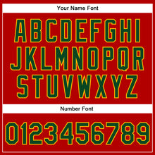 Laden Sie das Bild in den Galerie-Viewer, Custom Red Green-Gold Christmas 3D Bomber Full-Snap Varsity Letterman Jacket