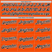 Load image into Gallery viewer, Custom Orange Black-White Bomber Full-Snap Varsity Letterman Hoodie Jacket