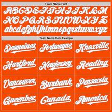 Laden Sie das Bild in den Galerie-Viewer, Custom Orange White-Gray Bomber Full-Snap Varsity Letterman Hoodie Jacket