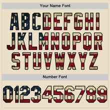 Charger l'image dans la galerie, Custom Cream Vintage USA Flag-Black Bomber Full-Snap Varsity Letterman Hoodie Jacket