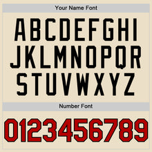 Load image into Gallery viewer, Custom Cream Red-Black Bomber Full-Snap Varsity Letterman Hoodie Jacket