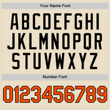 Load image into Gallery viewer, Custom Cream Orange-Black Bomber Full-Snap Varsity Letterman Hoodie Jacket