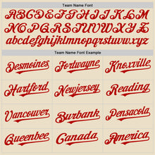 Load image into Gallery viewer, Custom Cream Red-White Bomber Full-Snap Varsity Letterman Hoodie Jacket