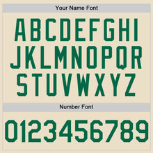 Load image into Gallery viewer, Custom Cream Kelly Green-White Bomber Full-Snap Varsity Letterman Hoodie Jacket