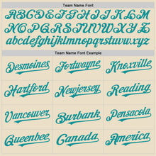 Load image into Gallery viewer, Custom Cream Teal-White Bomber Full-Snap Varsity Letterman Hoodie Jacket